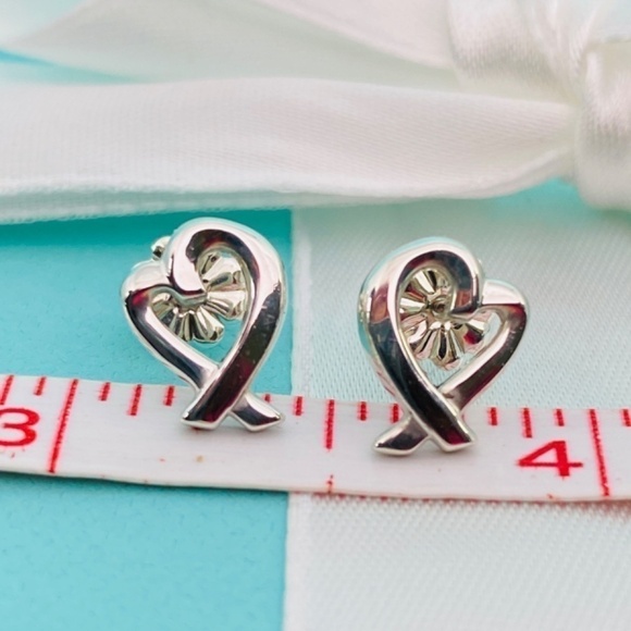 Tiffany & Co. Large Picasso Loving Heart Earrings Silver 925 - Picture 6 of 6